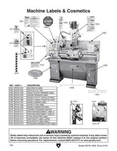 Part Diagram for G0791