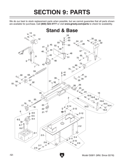 Part Diagram for G0811