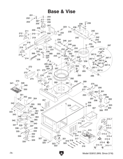 Parts for G0812 13