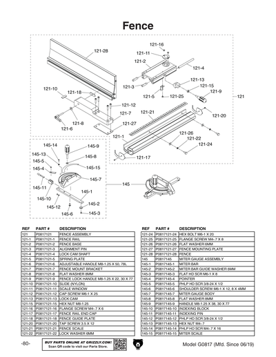 Part Diagram for G0817