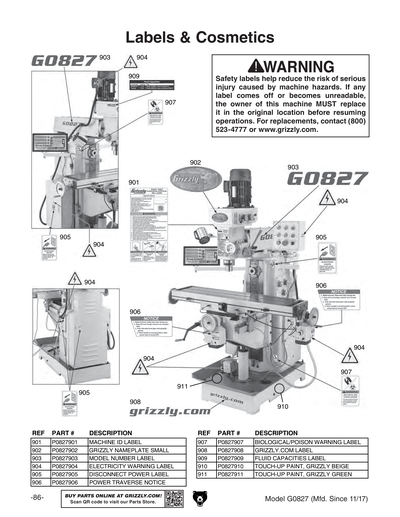 Part Diagram for G0827