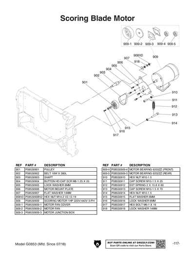 Part Diagram for G0853