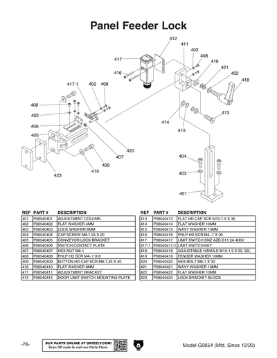 水琴　ページ Parts for Compact Automatic Edgebander - Grizzly Industrial