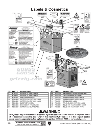 Part Diagram for G0855