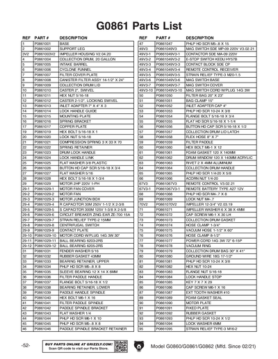 Part Diagram for G0862