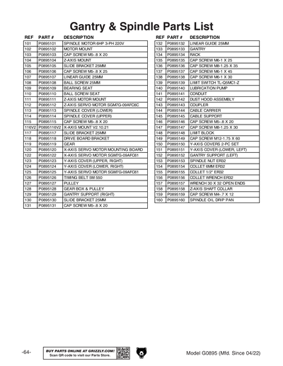 Part Diagram for G0895