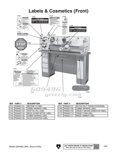 Part Diagram for G0949G