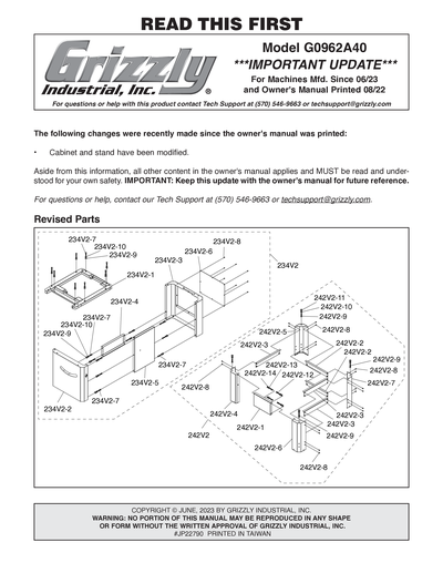 Parts for G0962A40 10