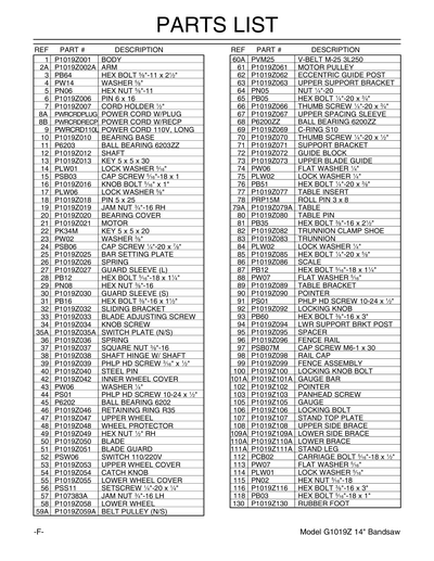 Part Diagram for G1019Z