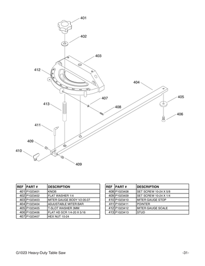 Part Diagram for G1023