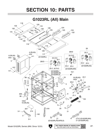Part Diagram for G1023RLX5