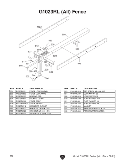 Part Diagram for G1023RLX