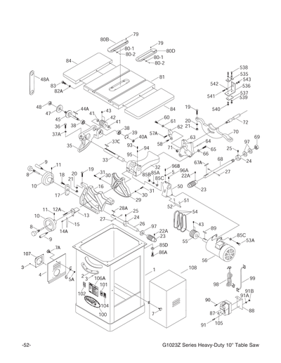 ジャックナイフパーツ Parts for Table Saw 10