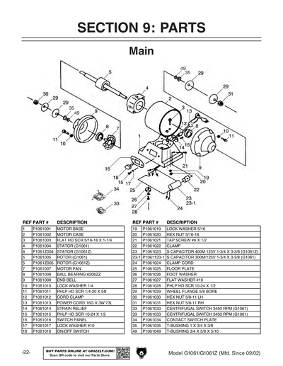 Part Diagram for G1061Z