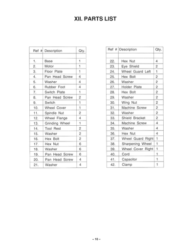 Part Diagram for G1090