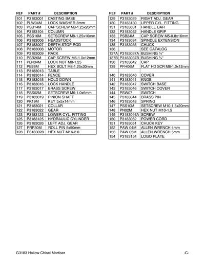 Part Diagram for G3183