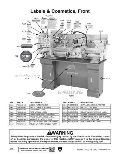 Part Diagram for G4003G