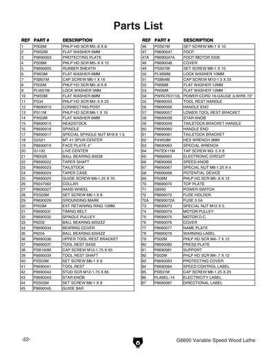 Part Diagram for G8690