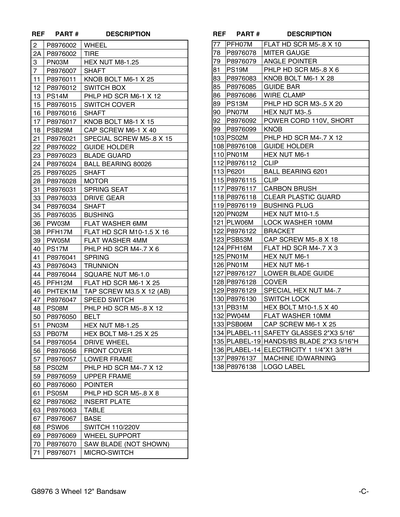 Part Diagram for G8976