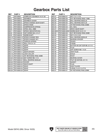 Part Diagram for G9743