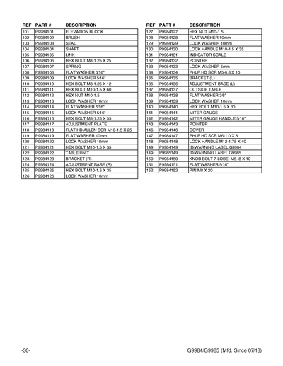 Part Diagram for G9985