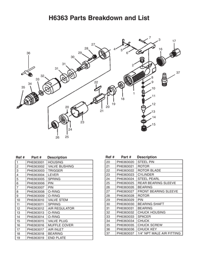 Part Diagram for H6363