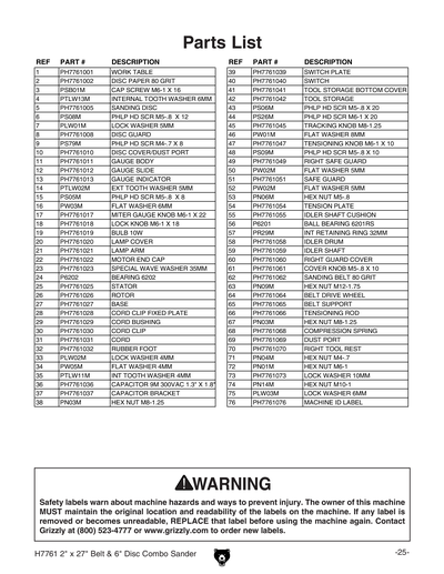 Part Diagram for H7761