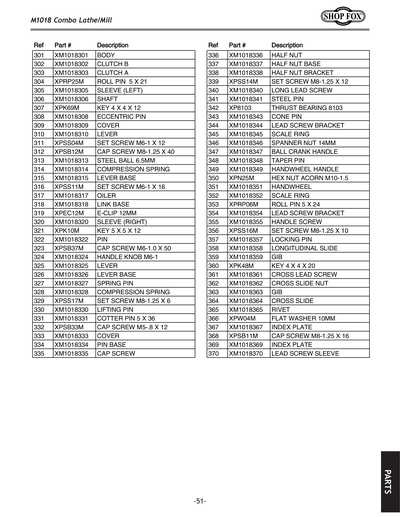 Part Diagram for M1018