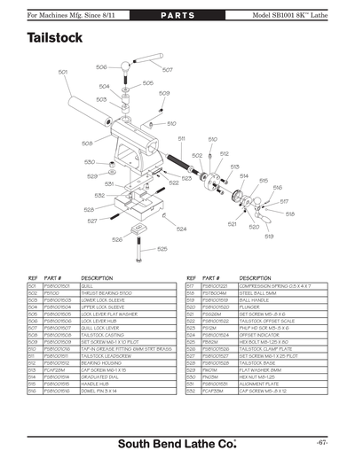 Part Diagram for SB1001