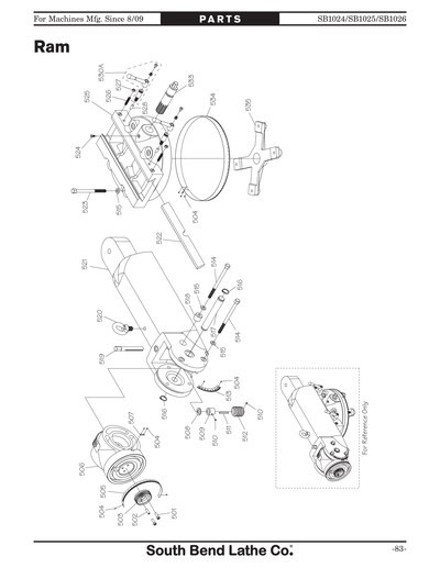 Part Diagram for SB1024F