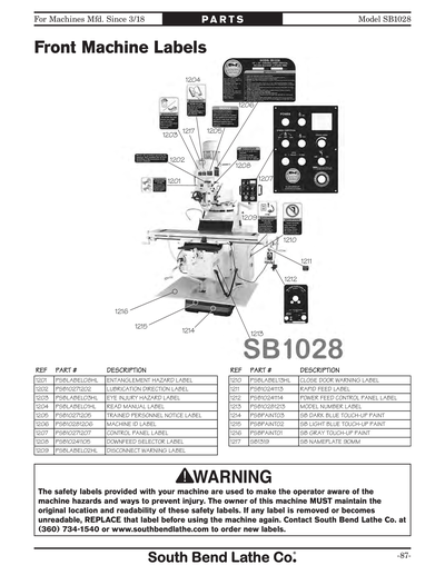 Part Diagram for SB1028