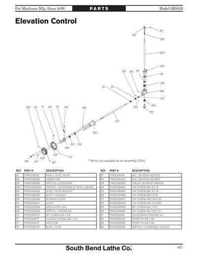 Part Diagram for SB1029
