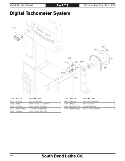 Part Diagram for SB1040