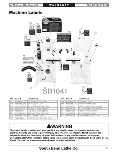 Part Diagram for SB1041