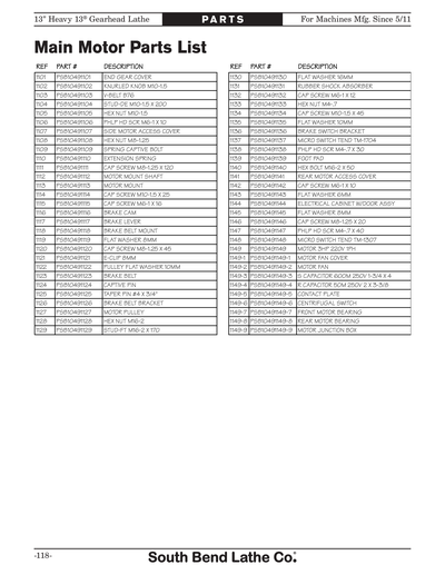 Part Diagram for SB1050