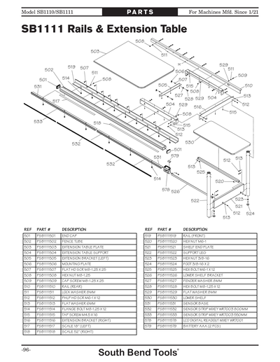 Part Diagram for SB1111