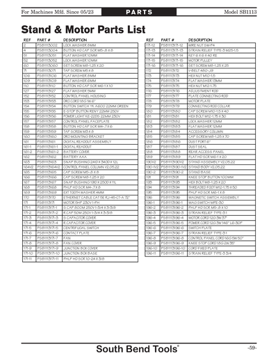 Part Diagram for SB1113
