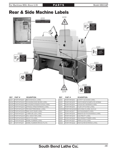 Part Diagram for SB1114F
