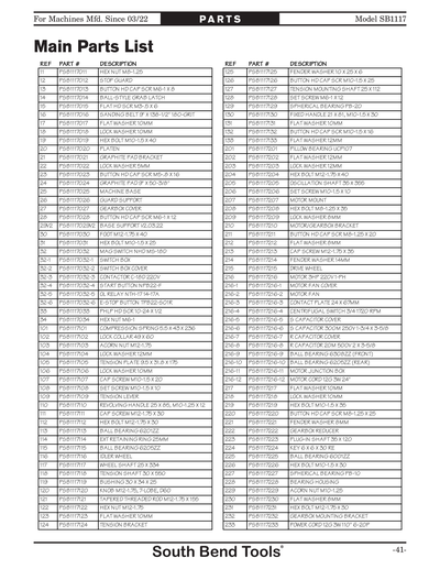 Part Diagram for SB1117