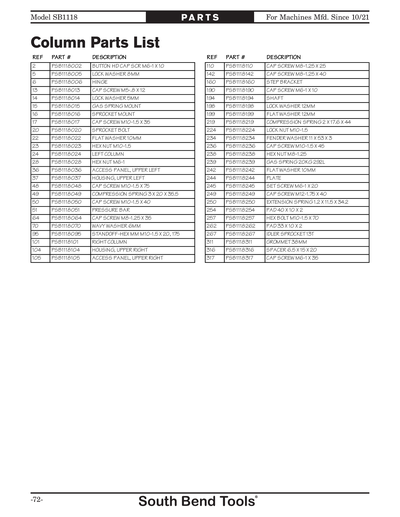 Part Diagram for SB1118