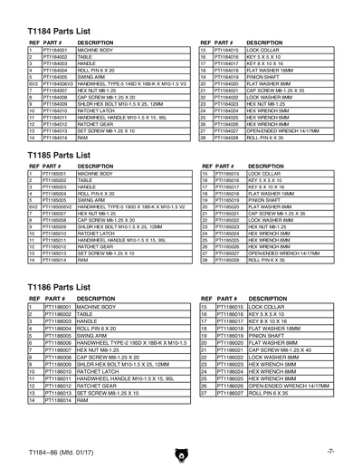 Part Diagram for T1185
