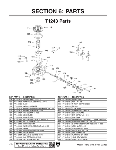 Part Diagram for T1243