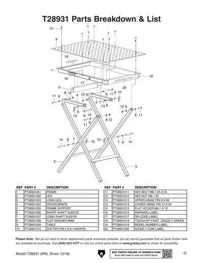 Part Diagram for T28931