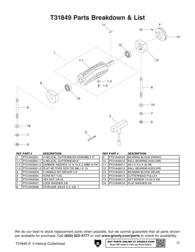 Part Diagram for T31849
