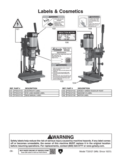 Part Diagram for T33127