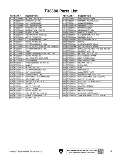 Part Diagram for T33380