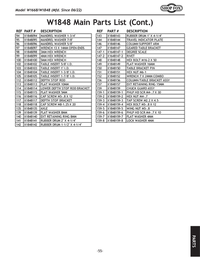 Part Diagram for W1668