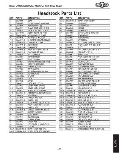 Part Diagram for W1670