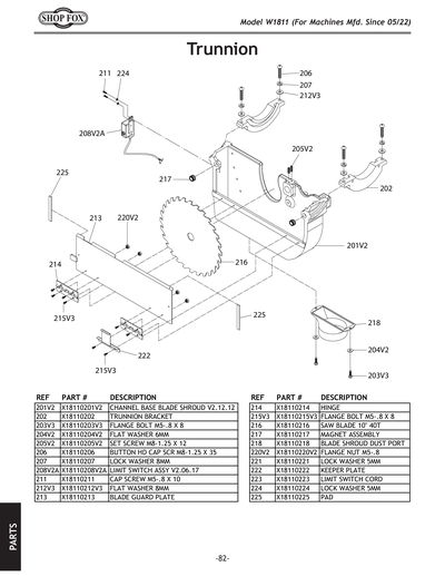 Part Diagram for W1811