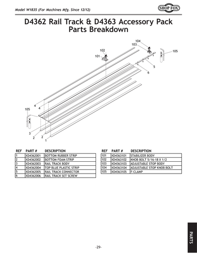 Part Diagram for W1835